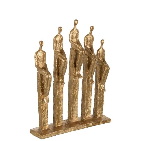 5 FIGURINES ON FOOT POLY GOLD