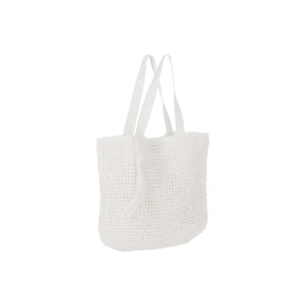BEACH BAG TASSEL PAPER WHITE