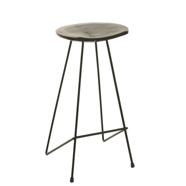 BAR STOOL TEAK WOOD/IRON BLACK