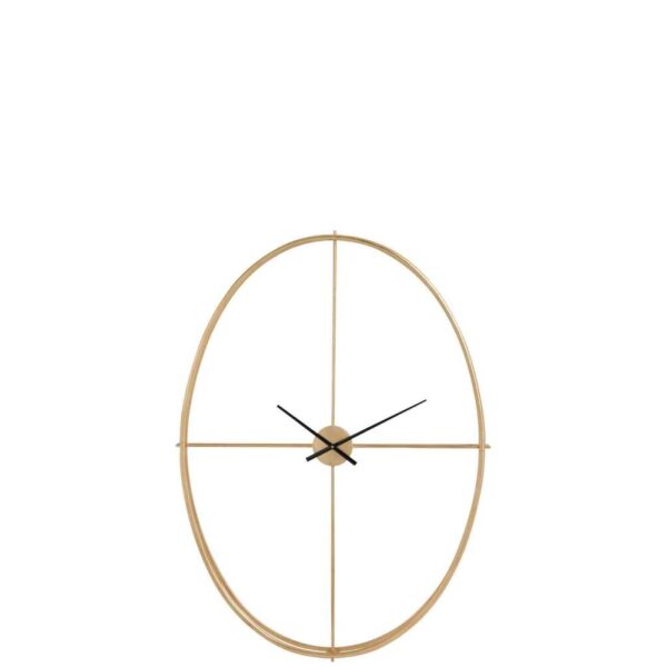 CLOCK OVAL METAL GOLD LARGE