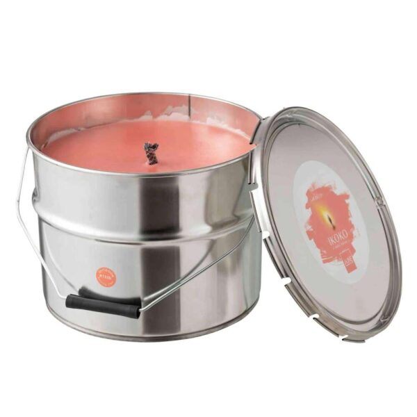 OUTDOORS CANDLE PAINT IKOKO POT METAL/WAX APRICOT LARGE 135H