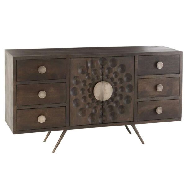 CLOSET LOW ETNIC 2DOORS+6DRAWERS MANGO WOOD BROWN