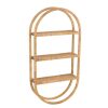 WALL RACK OVAL 3PLANKS PLIABLE RATTAN NATURAL