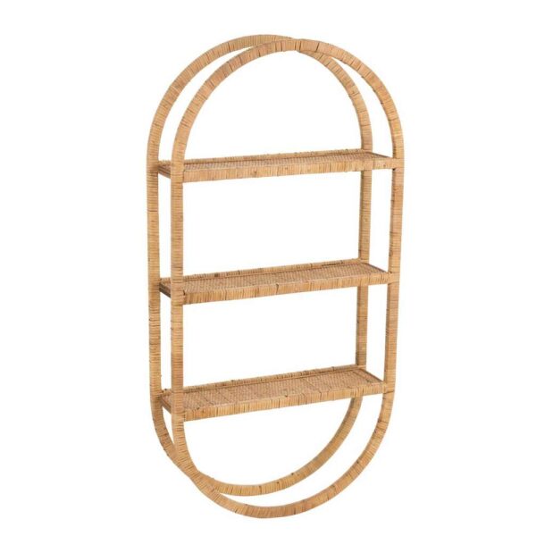 WALL RACK OVAL 3PLANKS PLIABLE RATTAN NATURAL