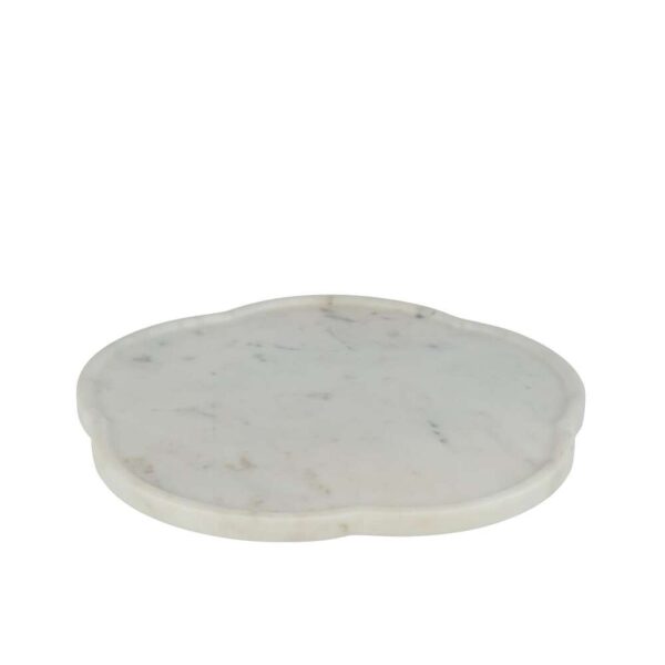 TRAY FLOWER ROTATING MARBLE WHITE