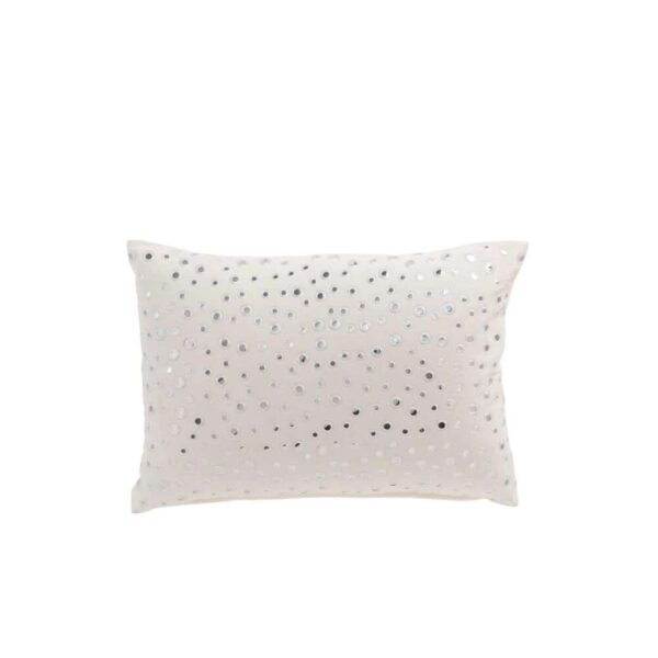 CUSHION RECTANGULAR MIRROR DROPS VELVET WHITE