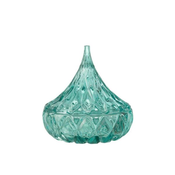 JAR POINTY CUT GLASS AZURE BLUE