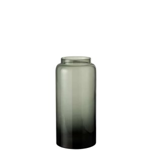 VASE RIGHT LONG GLASS GREY SMALL