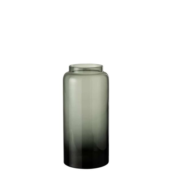 VASE RIGHT LONG GLASS GREY SMALL