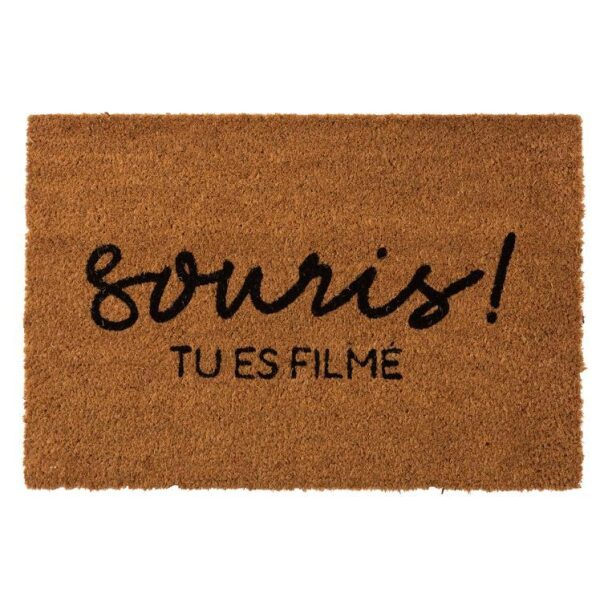 DOOR MAT SOURIS COCONUT NATURAL/BLACK