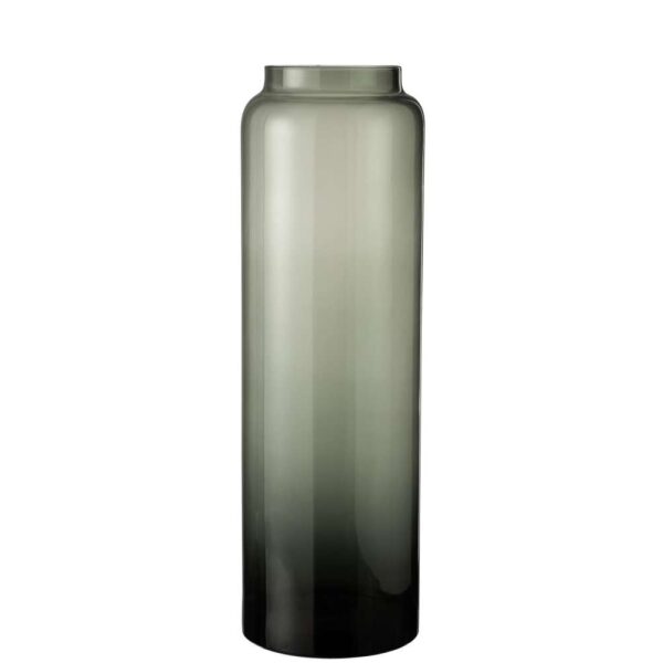 VASE RIGHT LONG GLASS GREY LARGE