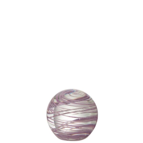 PAPERWEIGHT WHIRLPOOL GLASS PURPLE SMALL