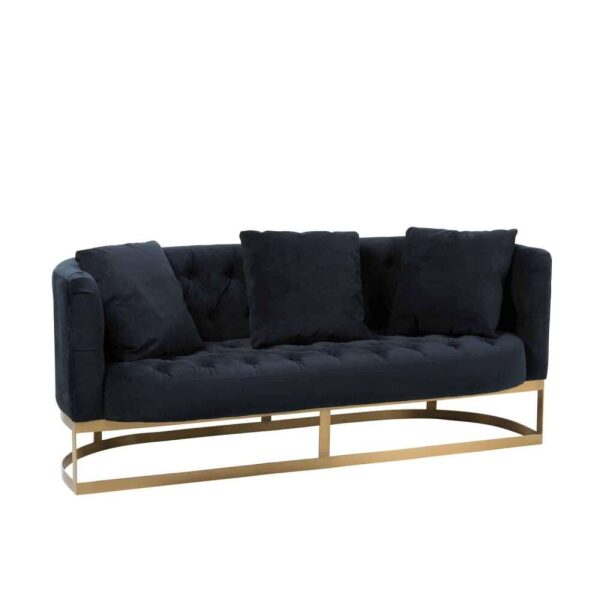 SOFA BUTTONS 2CUSHIONS WILSON 2PERSONS VELVET METAL/BIRCH ANTHRACITE/GOLD