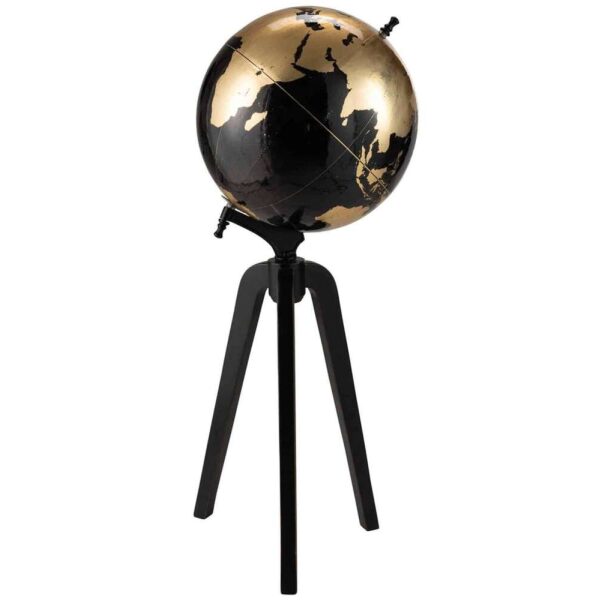 GLOBE ON FOOT WOOD BLACK/GOLD EXTRA LARGE