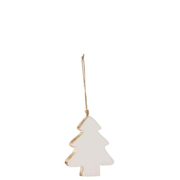 HANGER CHRISTMAS TREE MANGO WOOD WHITE LARGE