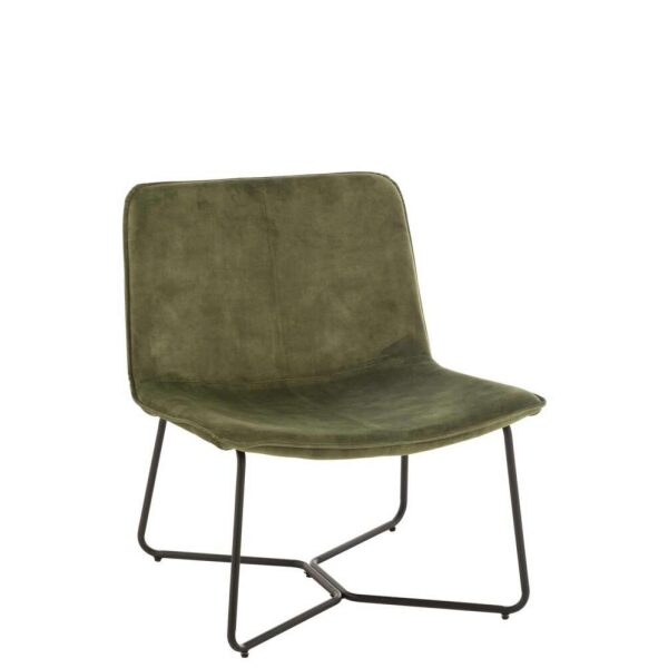 LOUNGE CHAIR ISABEL METAL/TEXTILE GREEN