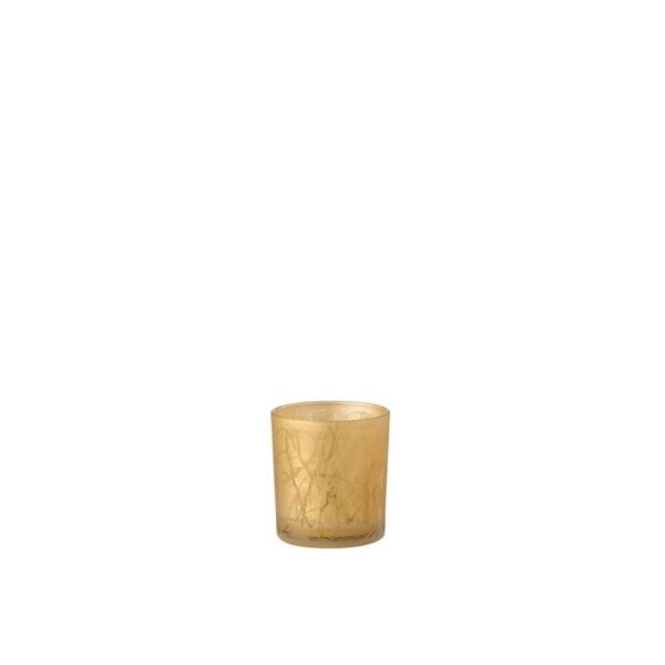 TEALIGHT HOLDER BRANCHES GLASS GOLD SMALL