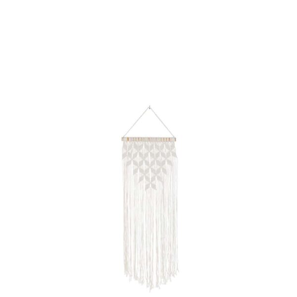 WALL DECORATION MACRAME LONG COTTON WHITE