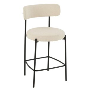 BAR CHAIR BOUCLE PLYWOOD/POLYESTER WHITE/BLACK