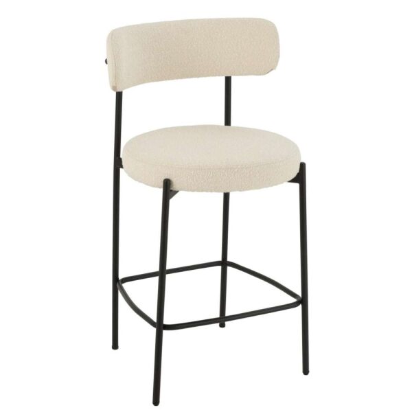 BAR CHAIR BOUCLE PLYWOOD/POLYESTER WHITE/BLACK