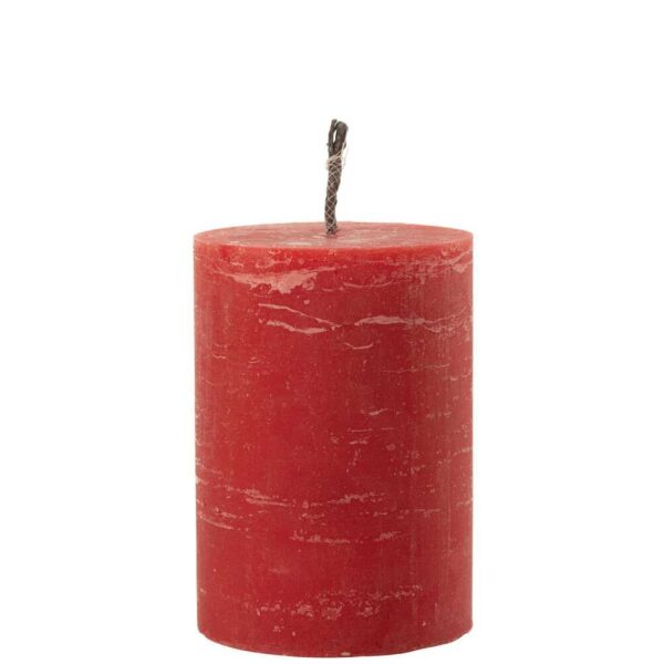 OUTDOOR CANDLE PILLAR PARAFFIN RED MEDIUM-95HOURS