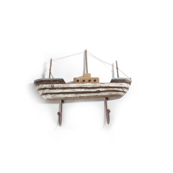 Knaggrekke , Maritim -formet som en  båt  - 2 knagger -37X5X33Cm