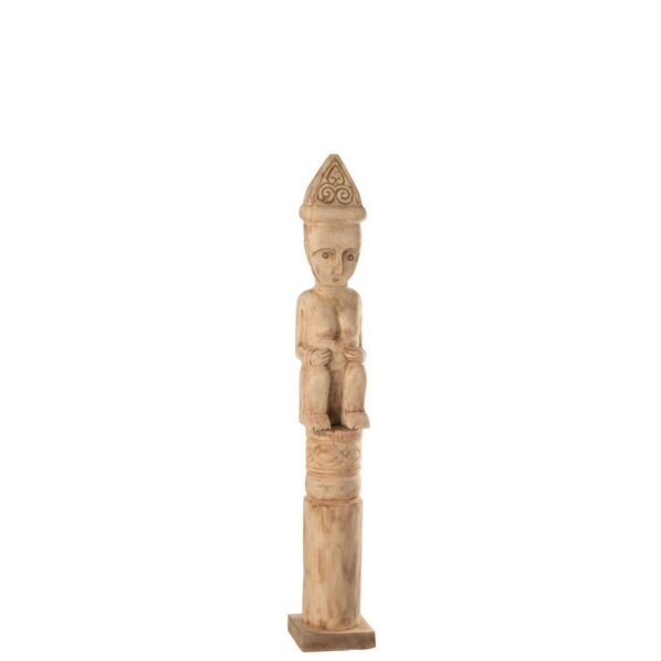 AFRICAN FIGURE STANDING WOOD NATURAL MEDIUM
