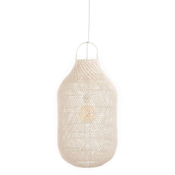 LAMP SHADE CYLINDER XL RATTAN WHITE