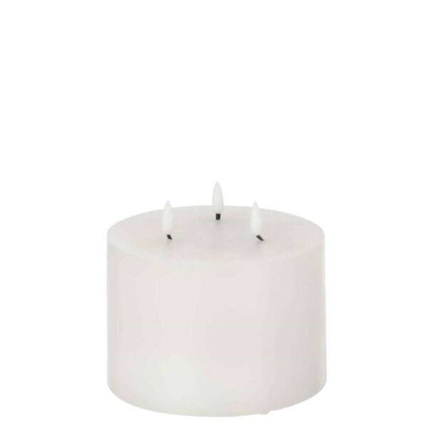 CANDLE LED 3 FLAMES WHITE MEDIUM