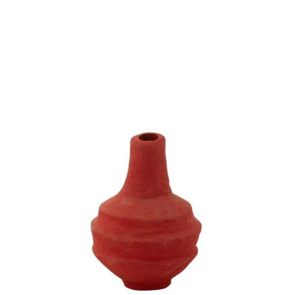 POT FLUTE PAPER MACHE RED