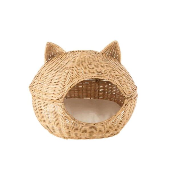 CAT BASKET+CUSHION RATTAN LIGHT NATURAL