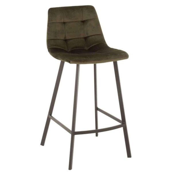 BARSTOOL OLIVIER  TEXTILE/METAL DARK GREEN
