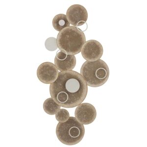 WALL DECO CIRCLES METAL BROWN/WHITE