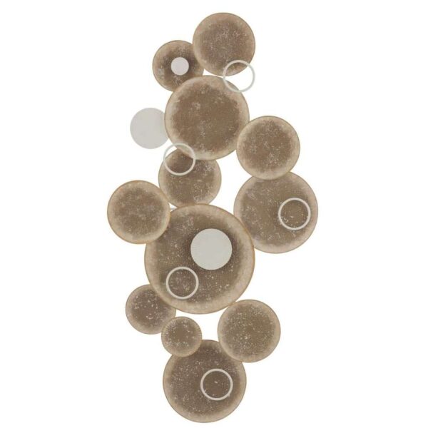 WALL DECO CIRCLES METAL BROWN/WHITE