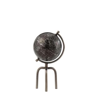 GLOBE TRIPOD IRON/PLASTIC SILVER/BLACK SMALL