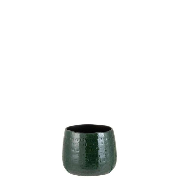 FLOWERPOT PATTERN CERAMIC GREEN SMALL