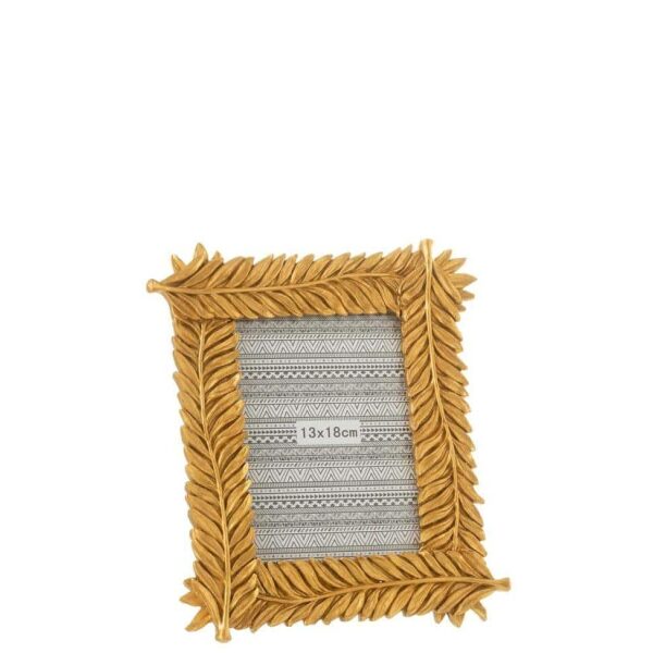 FRAME LEAVES LONG POLY GOLD LARGE