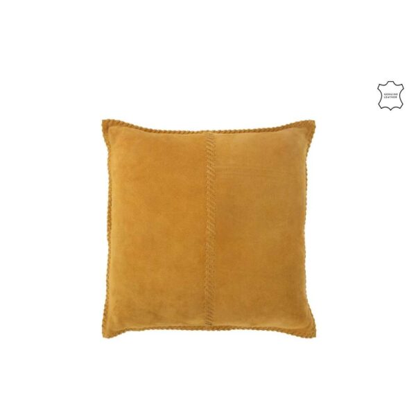 CUSHION CENTRE LINE LEATHER MUSTARD