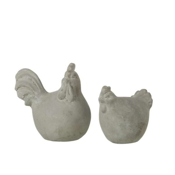 SET OF 2 FIGURINE GLENDY CEMENT GREY