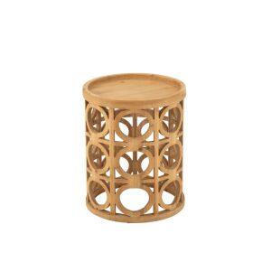 SIDE TABLE CARVING FIR WOOD/MDF NATURAL