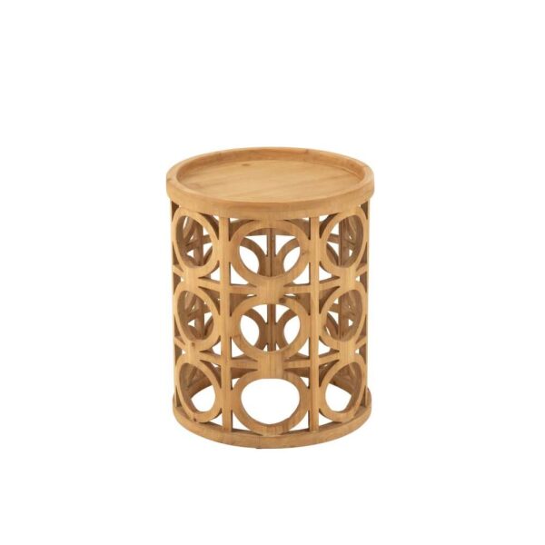 SIDE TABLE CARVING FIR WOOD/MDF NATURAL
