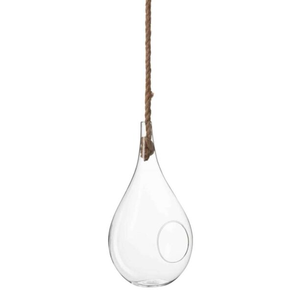 TERRARIUM TEAR GLASS/ROPE TRANSPARENT