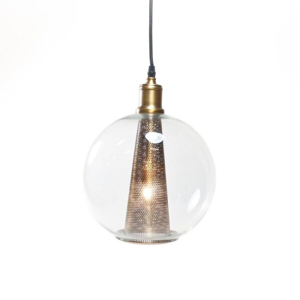 Lampe Tak Kjegle Glass/Metall 25X32Cm