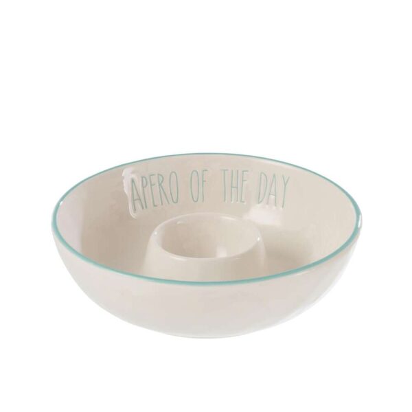 DISH DIP APERO CERAMIC WHITE/BLUE