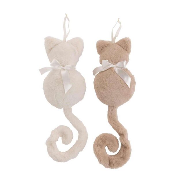 CAT HANGING DECO PLUSH ECRU/BEIGE ASSORTMENT OF 2