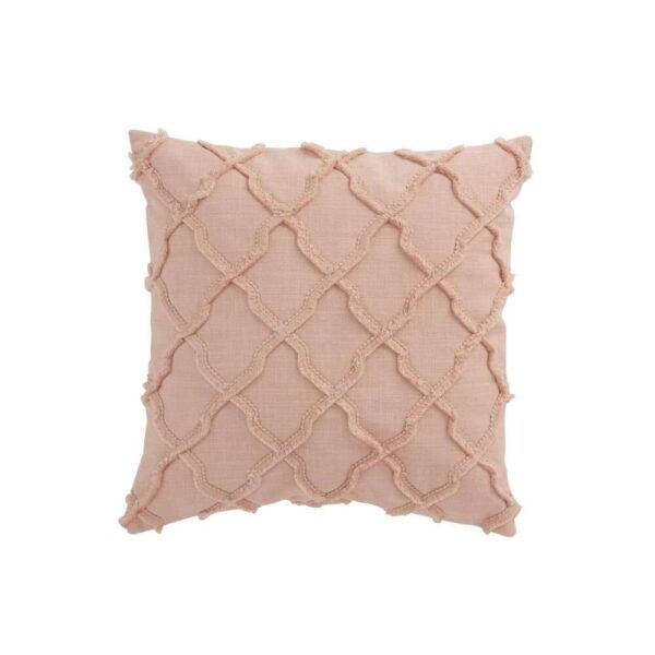 CUSHION WAVY RHOMBUSES COTTON LIGHT PINK