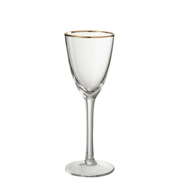 WINE GLASS WHITE WINE GOLDEN BORDER GLASS TRANSPARENT/GOLD