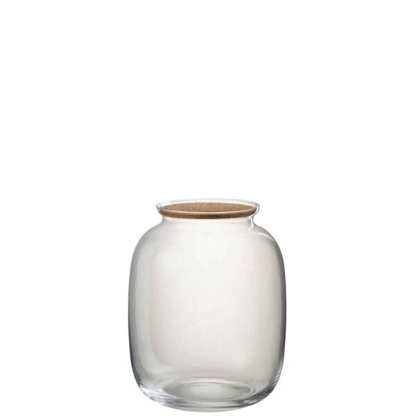 POT ROXY DECORATIVE GLASS/CORK TRANSPARENT SMALL