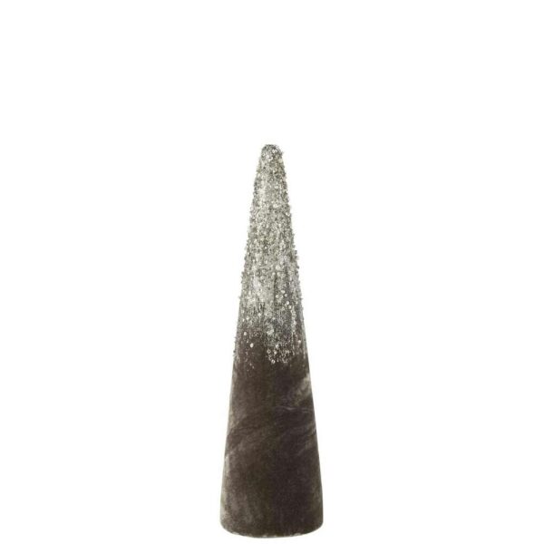 CONE VELVET GREY PEARLS GOLD SMALL