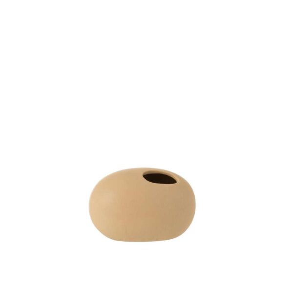 VASE OVAL CERAMIC BEIGE SMALL